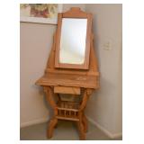 $350 - Natural Wood Vanity Table with Mirror 