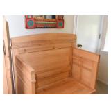 $350 - Natural Wood Storage Bench with High Sides & Back (Approx. 38" L x 22" W x 44" H)