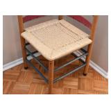 Painted Wood & Cane Corner Chair