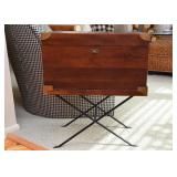 Wooden Storage Box / Chest with Iron Stand