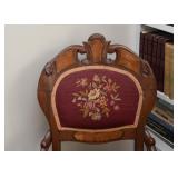 $200 - Antique Wood Chair with Needlepoint Back & Seat