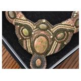 Antique Beaded Necklace with Semi-Precious Stones