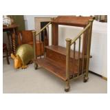 $300 - Oak & Brass Library Ladder / Stairs 