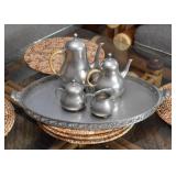 Vintage Coffee & Tea Set with Serving Tray