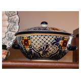 Mexican Talavera Pottery - Covered Casserole Bowl