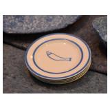 Small Blue & White Fish Plates (4)