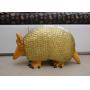 $500- Sergio Bustamante Paper Mache Armadillo Art Sculpture (26" L x 11" W x 18" H, minor damage)