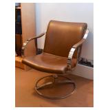 Vintage Chrome Swivel Office Chair
