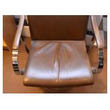 Vintage Chrome Swivel Office Chair