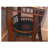 Antique / Vintage Folk Art Side Table with Painted Details