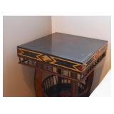 Antique / Vintage Folk Art Side Table with Painted Details