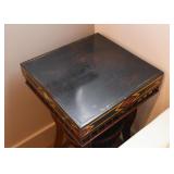 Antique / Vintage Folk Art Side Table with Painted Details