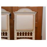 Antique / Vintage Cottage Chic Painted Side Chairs with Cream Upholstery