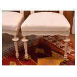 Antique / Vintage Cottage Chic Painted Side Chairs with Cream Upholstery