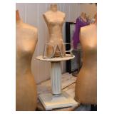 Miniature Paper Mache Mannequin / Dress Form, Display Pedestal