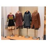 Miniature Paper Mache Mannequins / Dress Forms with Hand Loomed Sweaters