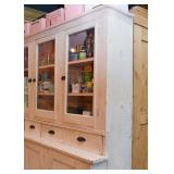 Antique / Vintage White Crackle Paint Kitchen Cupboard