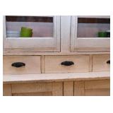 Antique / Vintage White Crackle Paint Kitchen Cupboard