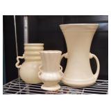 Vintage White Pottery Vases