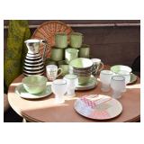 Dinnerware, Dishes, Glasses, Black & White Pitcher