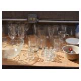 Glassware, Stemware, Bowls, Small Glass Bottles