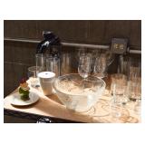 Glassware, Stemware, Bowls, Small Glass Bottles