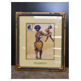 Framed Artwork - "The Dream of a South Sea Island" (Brass plaque reads 1944, Max Beckmann)