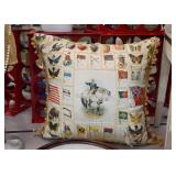 Vintage Patchwork Pillow (Cigarette "Silkies" - Cover made from vintage cigarette bags/covers/insert