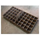 Primitive Wooden Divided Basket / Carrier / Tote