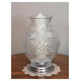 Large Waterford Crystal Fruited Plain Candle Hurricane Lamp (America the Beautiful)