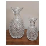 Waterford Crystal Pineapple Hospitality Vases, Master Cutter (in 2 different sizes, both signed)