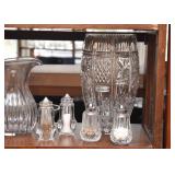 Waterford Crystal Vase Signed by Fred Curtis, Salt & Pepper Shakers