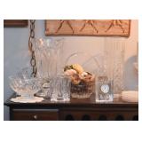 Waterford Crystal Pedestal Bowl, Vases, Basket, Etc.