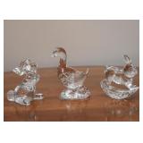 Waterford Crystal Miniature Figurines (Rabbits & Duck)
