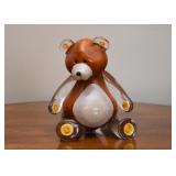 Art Glass Teddy Bear Figurine, Signed by Artist