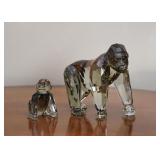 Swarovski Crystal Gorillas Set - Endangered Wildlife Series (with box)