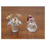 Swarovski Crystal Star Blossoms & Rocking Snowman Figurines (Snowman is SOLD)