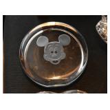 Mickey Mouse Etched Glass Paperweight