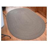 Oval Primitive-Style Rag Rug