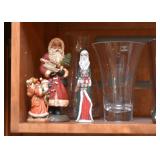Christmas / Santa Claus Figurines, Glass Vases