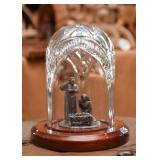 Waterford Crystal Nativity Dome with Pewter Figures