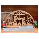 Wooden Silhouette Christmas Nativity, Wooden Santa Miniatures