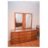Vintage Lowboy Dresser / Chest with Mirror