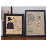 Framed Holiday Themed Embroidery