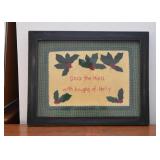 Framed Holiday Themed Embroidery