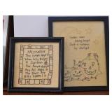 Framed Holiday Themed Embroidery