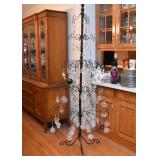 Black Metal Christmas Tree with Waterford Crystal Ornaments
