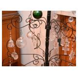 Black Metal Christmas Tree with Waterford Crystal Ornaments