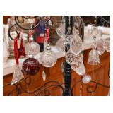 Black Metal Christmas Tree with Waterford Crystal Ornaments