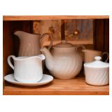 Corning Teapot, Pitcher, Creamers & Sugar